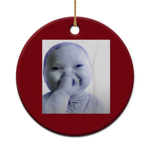 Funny Tuff Baby Giggling Meme Ceramic Ornament Viral AI Niche Baby Holding Laugh Photo TS02 1pc Red Print Your Wear