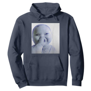 Funny Tuff Baby Giggling Meme Hoodie Viral AI Niche Baby Holding Laugh Photo TS02 Navy Print Your Wear