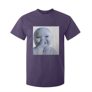 Funny Tuff Baby Giggling Meme T Shirt For Kid Viral AI Niche Baby Holding Laugh Photo TS02 Purple Print Your Wear