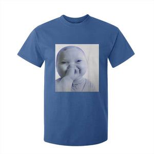 Funny Tuff Baby Giggling Meme T Shirt For Kid Viral AI Niche Baby Holding Laugh Photo TS02 Royal Blue Print Your Wear