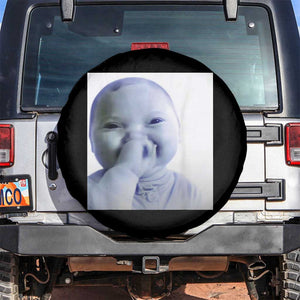 Funny Tuff Baby Giggling Meme Spare Tire Cover Viral AI Niche Baby Holding Laugh Photo TS02 No hole Black Print Your Wear
