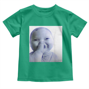 Funny Tuff Baby Giggling Meme Toddler T Shirt Viral AI Niche Baby Holding Laugh Photo TS02 Irish Green Print Your Wear