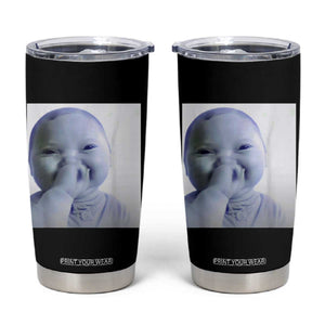 Funny Tuff Baby Giggling Meme Tumbler Cup Viral AI Niche Baby Holding Laugh Photo TS02 Black Print Your Wear