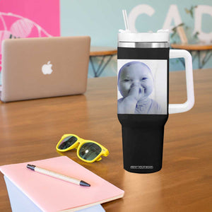 Funny Tuff Baby Giggling Meme Tumbler With Handle Viral AI Niche Baby Holding Laugh Photo TS02 Print Your Wear