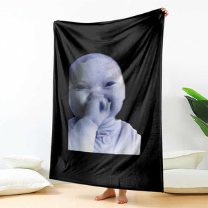 Funny Tuff Baby Giggling Meme Throw Blanket Viral AI Niche Baby Holding Laugh Face TS02 Print Your Wear