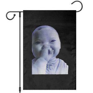 Funny Tuff Baby Giggling Meme Garden Flag Viral AI Niche Baby Holding Laugh Face TS02 Black Print Your Wear