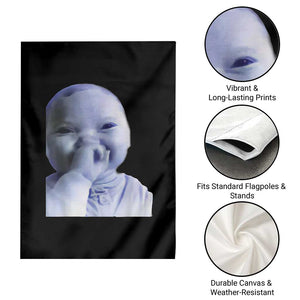 Funny Tuff Baby Giggling Meme Garden Flag Viral AI Niche Baby Holding Laugh Face TS02 Print Your Wear