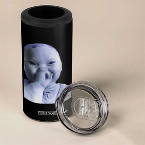 Funny Tuff Baby Giggling Meme 4 in 1 Can Cooler Tumbler Viral AI Niche Baby Holding Laugh Face TS02 Print Your Wear