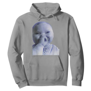Funny Tuff Baby Giggling Meme Hoodie Viral AI Niche Baby Holding Laugh Face TS02 Sport Gray Print Your Wear