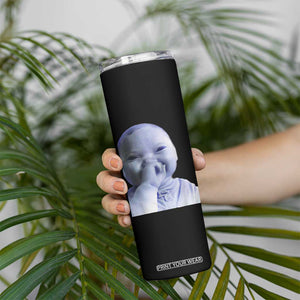 Funny Tuff Baby Giggling Meme Skinny Tumbler Viral AI Niche Baby Holding Laugh Face TS02 Print Your Wear