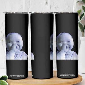 Funny Tuff Baby Giggling Meme Skinny Tumbler Viral AI Niche Baby Holding Laugh Face TS02 Print Your Wear
