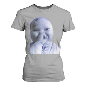 Funny Tuff Baby Giggling Meme T Shirt For Women Viral AI Niche Baby Holding Laugh Face TS02 Sport Gray Print Your Wear