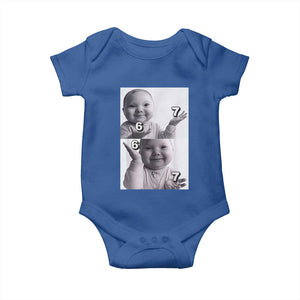 Funny Tuff Baby 67 Meme Baby Onesie Viral AI Niche Baby Six Seven Hand Gesture TS02 Royal Blue Print Your Wear