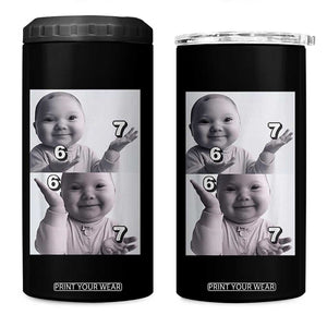 Funny Tuff Baby 67 Meme 4 in 1 Can Cooler Tumbler Viral AI Niche Baby Six Seven Hand Gesture TS02 One Size: 16 oz Black Print Your Wear