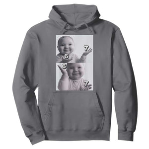 Funny Tuff Baby 67 Meme Hoodie Viral AI Niche Baby Six Seven Hand Gesture TS02 Charcoal Print Your Wear