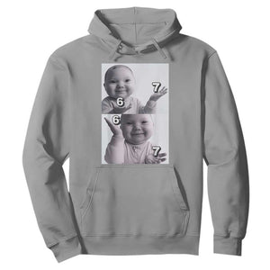 Funny Tuff Baby 67 Meme Hoodie Viral AI Niche Baby Six Seven Hand Gesture TS02 Sport Gray Print Your Wear