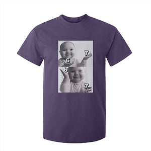 Funny Tuff Baby 67 Meme T Shirt For Kid Viral AI Niche Baby Six Seven Hand Gesture TS02 Purple Print Your Wear