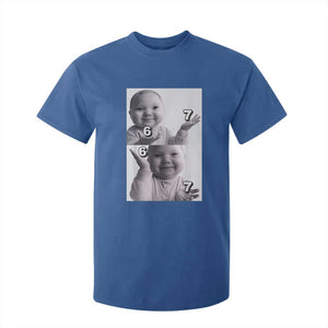Funny Tuff Baby 67 Meme T Shirt For Kid Viral AI Niche Baby Six Seven Hand Gesture TS02 Royal Blue Print Your Wear