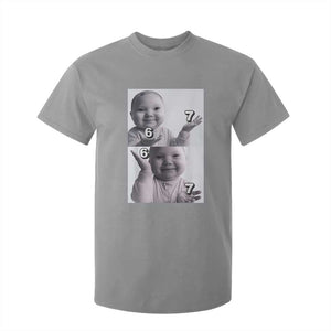 Funny Tuff Baby 67 Meme T Shirt For Kid Viral AI Niche Baby Six Seven Hand Gesture TS02 Sport Gray Print Your Wear