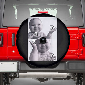 Funny Tuff Baby 67 Meme Spare Tire Cover Viral AI Niche Baby Six Seven Hand Gesture TS02 Black Print Your Wear
