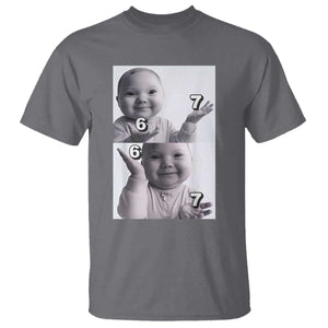 Funny Tuff Baby 67 Meme T Shirt Viral AI Niche Baby Six Seven Hand Gesture TS02 Charcoal Print Your Wear
