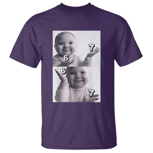 Funny Tuff Baby 67 Meme T Shirt Viral AI Niche Baby Six Seven Hand Gesture TS02 Purple Print Your Wear