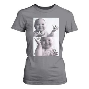 Funny Tuff Baby 67 Meme T Shirt For Women Viral AI Niche Baby Six Seven Hand Gesture TS02 Charcoal Print Your Wear