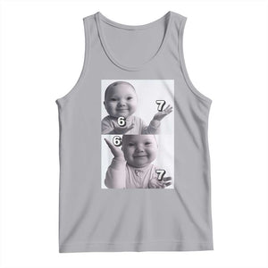 Funny Tuff Baby 67 Meme Tank Top Viral AI Niche Baby Six Seven Hand Gesture TS02 Athletic Heather Print Your Wear