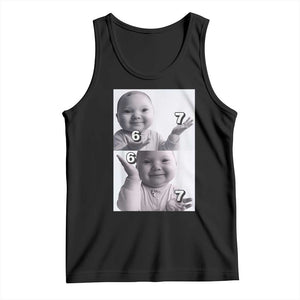 Funny Tuff Baby 67 Meme Tank Top Viral AI Niche Baby Six Seven Hand Gesture TS02 Black Print Your Wear
