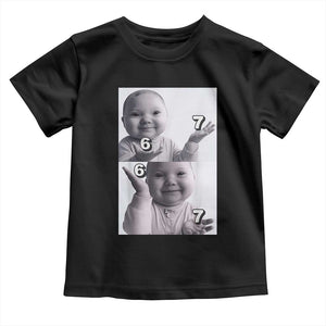 Funny Tuff Baby 67 Meme Toddler T Shirt Viral AI Niche Baby Six Seven Hand Gesture TS02 Black Print Your Wear