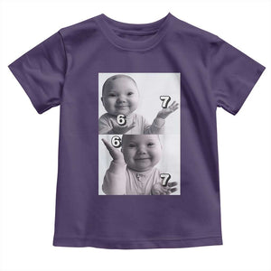 Funny Tuff Baby 67 Meme Toddler T Shirt Viral AI Niche Baby Six Seven Hand Gesture TS02 Purple Print Your Wear