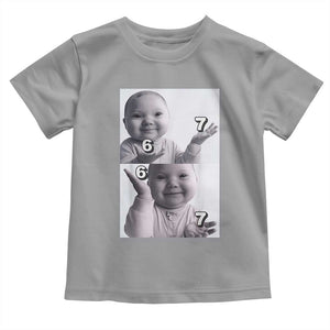 Funny Tuff Baby 67 Meme Toddler T Shirt Viral AI Niche Baby Six Seven Hand Gesture TS02 Sport Gray Print Your Wear