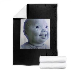 Funny Tuff Baby Side Eye Meme Throw Blanket Viral AI Niche Baby Face Reaction TS02 Black Print Your Wear