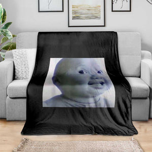 Funny Tuff Baby Side Eye Meme Throw Blanket Viral AI Niche Baby Face Reaction TS02 Print Your Wear