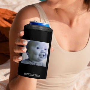 Funny Tuff Baby Side Eye Meme 4 in 1 Can Cooler Tumbler Viral AI Niche Baby Face Reaction TS02 Print Your Wear
