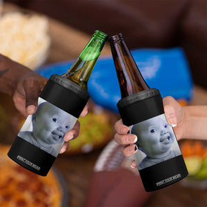 Funny Tuff Baby Side Eye Meme 4 in 1 Can Cooler Tumbler Viral AI Niche Baby Face Reaction TS02 Print Your Wear