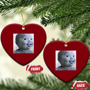 Funny Tuff Baby Side Eye Meme Ceramic Ornament Viral AI Niche Baby Face Reaction TS02 Print Your Wear