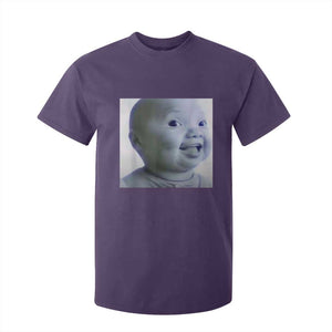 Funny Tuff Baby Side Eye Meme T Shirt For Kid Viral AI Niche Baby Face Reaction TS02 Purple Print Your Wear
