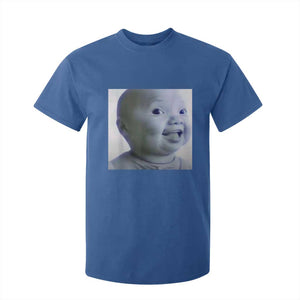 Funny Tuff Baby Side Eye Meme T Shirt For Kid Viral AI Niche Baby Face Reaction TS02 Royal Blue Print Your Wear