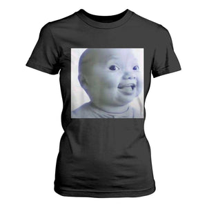 Funny Tuff Baby Side Eye Meme T Shirt For Women Viral AI Niche Baby Face Reaction TS02 Black Print Your Wear