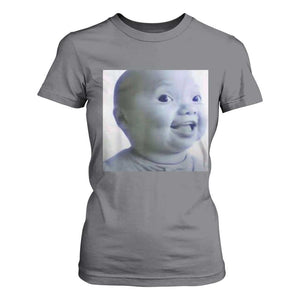 Funny Tuff Baby Side Eye Meme T Shirt For Women Viral AI Niche Baby Face Reaction TS02 Charcoal Print Your Wear