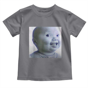 Funny Tuff Baby Side Eye Meme Toddler T Shirt Viral AI Niche Baby Face Reaction TS02 Charcoal Print Your Wear