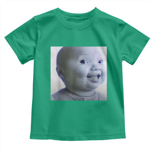 Funny Tuff Baby Side Eye Meme Toddler T Shirt Viral AI Niche Baby Face Reaction TS02 Irish Green Print Your Wear