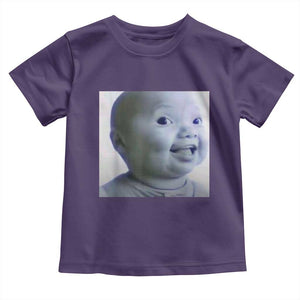 Funny Tuff Baby Side Eye Meme Toddler T Shirt Viral AI Niche Baby Face Reaction TS02 Purple Print Your Wear