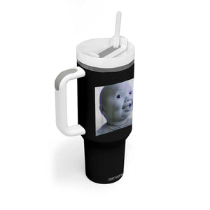 Funny Tuff Baby Side Eye Meme Tumbler With Handle Viral AI Niche Baby Face Reaction TS02 Print Your Wear