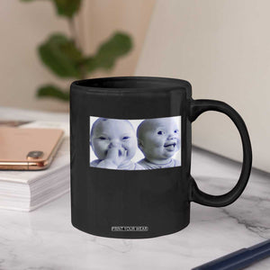Funny Double Trouble Tuff Baby Meme Coffee Mug Viral AI Niche Baby Holding Laugh Duo Reaction TS02 Print Your Wear