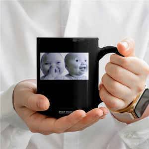 Funny Double Trouble Tuff Baby Meme Coffee Mug Viral AI Niche Baby Holding Laugh Duo Reaction TS02 Print Your Wear