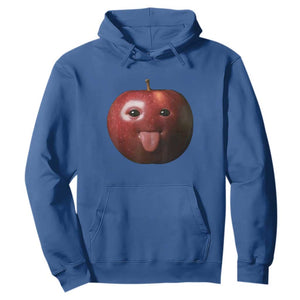 Cute Freaky Apple with Tongue Out Hoodie Funny Goofy AI Fruit Meme TS02 Royal Blue Print Your Wear