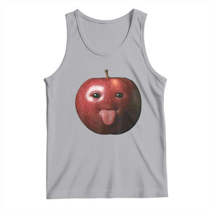 Cute Freaky Apple with Tongue Out Tank Top Funny Goofy AI Fruit Meme TS02 Athletic Heather Print Your Wear