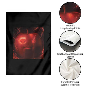 Evil Freaky Apple Meme Garden Flag Creepy Dark AI Fruit Face With Glowing Eyes TS02 Print Your Wear
